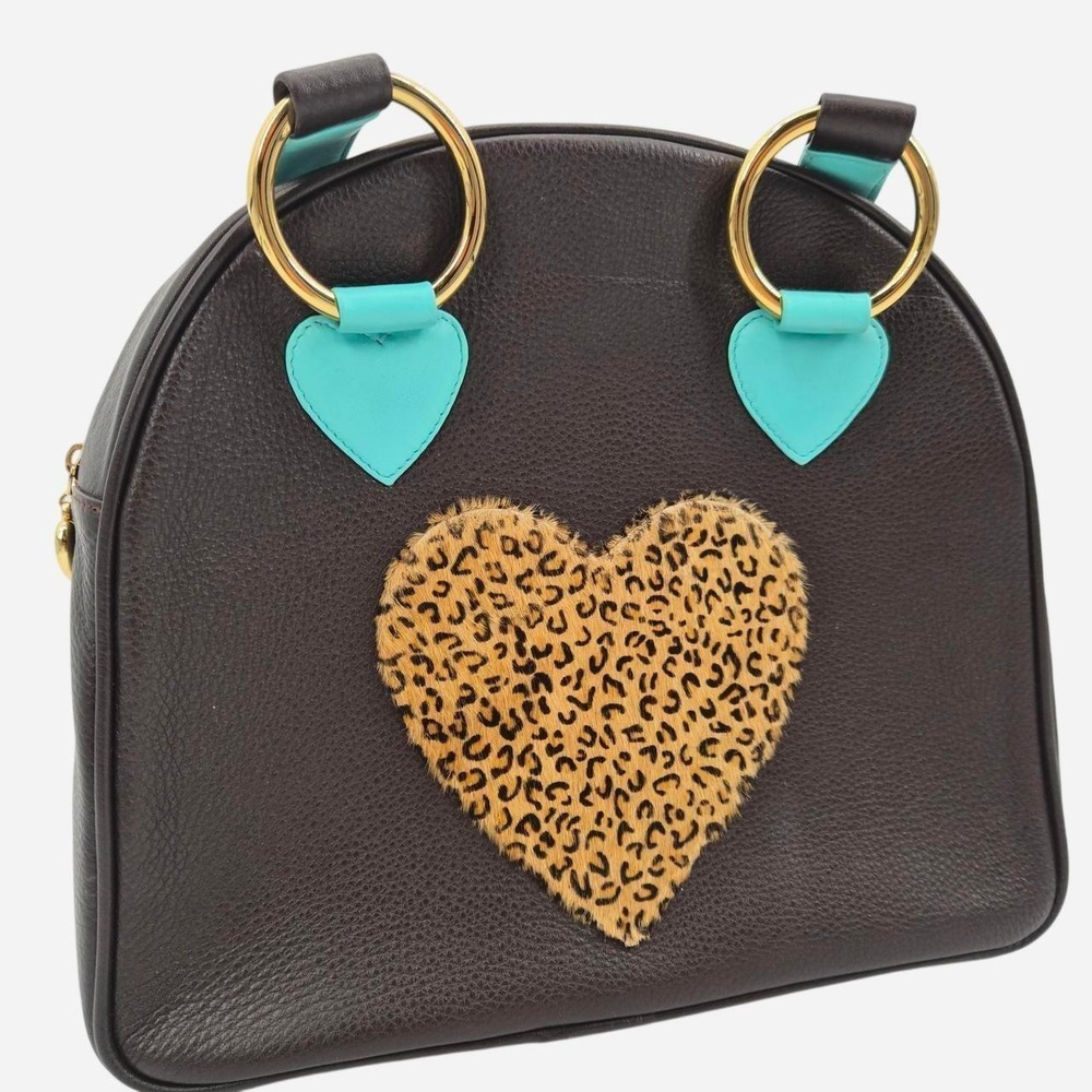 Y2K leopard print‎ 
Structured bowler purse